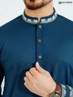 Teal Blue- Bamboo Panjabi - Image 2