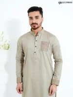 Silver Gray- Cotton Panjabi