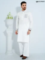 Pearl White- Cotton Panjabi - Image 3