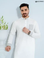 Pearl White- Cotton Panjabi