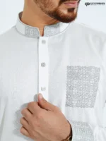 Pearl White- Cotton Panjabi - Image 2